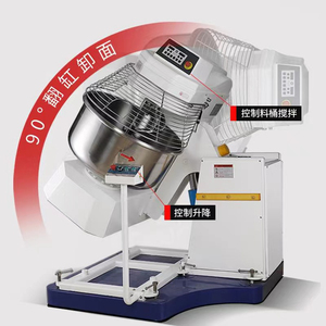 เครื่องผสมแป้งแบบยกอัตโนมัติ ความจุแป้ง 50-125 กก. ระบบไฮดรอลิก ปรับเอียงได้ อุปกรณ์เบเกอรี่สำหรับขนมปัง ข้าวสาลี ถั่วต่างๆ โรงแรม ความจุ 100 กก. อัตโนมัติ - Product Image 1