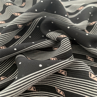 Matériau métallique en gros 100% polyester 75D impression en mousseline de soie avec finition douce et bonne chute