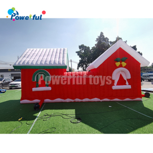 <span class=keywords><strong>Casa</strong></span> <span class=keywords><strong>de</strong></span> Papá Noel <span class=keywords><strong>de</strong></span> madera con decoración navideña inflable personalizada - Product Image 1