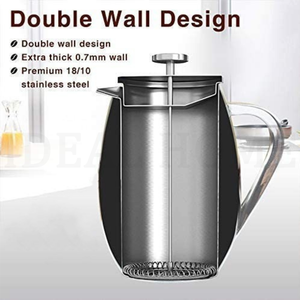 Grande cafetière à piston en métal isolée de haute qualité, cafetière à piston 1000 ml en acier inoxydable - Product Image 3