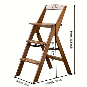 <span class=keywords><strong>Tabouret</strong></span> d'escalier et ottoman multifonctionnels pliables et modernes |   Chaise à dossier épaissi portable pour la maison et la cuisine, marchepied - Product Image 3