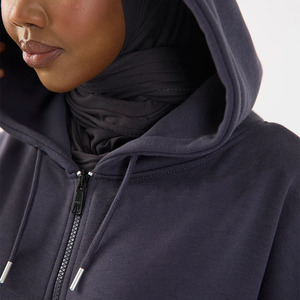 Ensemble d'abaya d'hiver à <span class=keywords><strong>capuche</strong></span> pour femme musulmane, couleur unie, modeste, <span class=keywords><strong>sweat</strong></span> à <span class=keywords><strong>capuche</strong></span>, <span class=keywords><strong>robe</strong></span> longue à manches longues - Product Image 3