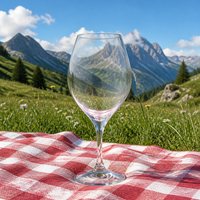 Verres à vin rouge en cristal de luxe avec design transparent, option de logo personnalisé, style classique