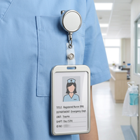 Porte-badge rétractable personnalisé avec grand logo, entièrement en métal, avec clip crocodile, pour bureau, hôpital, école