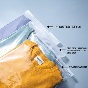 Op Maat Bedrukt Transparant Pe Plastic Frosted Rits Tas Gepersonaliseerde Logo Zijkanten Voor Kleding En Schoenen Verpakking - Product Image 5