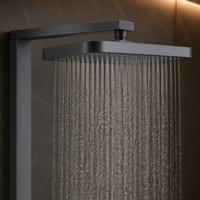 Ensemble de douche multifonctionnel en cuivre brossé, réglable par rotation, avec mitigeur eau chaude/froide, douchette à main et jet pluie, pour hôtels et villas