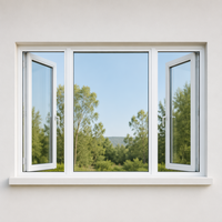 Ventana de Jardín de Doble Vidrio con Aislamiento Térmico Moderno, Fabricada en China