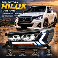 Dernier design pour Toyota Hilux 2015-2019, ensemble de phares à lentille de projecteur LED double, haute luminosité, remplacement de phares.