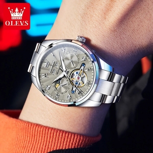 นาฬิกา OLEVS 7028 ออโตเมติก สำหรับผู้ชาย หน้าปัดตูร์บิญอง ฟังก์ชั่นหลากหลาย แสดงวันที่ กันน้ำ เรืองแสง สำหรับผู้ชาย พร้อมบริการดรอปชิปปิ้ง - Product Image 5