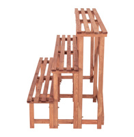 Étagère de stock sans quantité minimale de commande quantité Patio extérieur en bois grand support de plante à 3 niveaux livraison en 7 jours