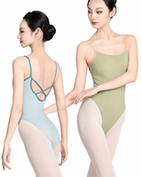 En gros Justaucorps de ballet croisé à dos ouvert à fines bretelles pour femme, extensible, pour la gymnastique, l'entraînement et la danse, justaucorps de ballet personnalisés
