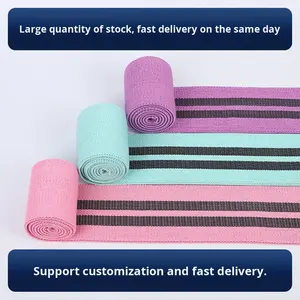 Fasce di Resistenza per Fitness, Yoga, Stretching, Esercizi di Squat, Bande Elastiche per Fianchi in Poliestere Intrecciato, Cintura di Forza Piccola Media Grande - Product Image 2