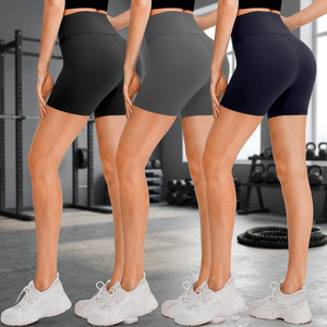 Shorts de cyclisme taille haute pour femme en soie de lait extensible, séchage rapide, pour le sport et le fitness, effet ventre plat, coupe ajustée, taille élastique, idéal pour l'été - Product Image 3