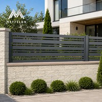 Panneau de clôture à persiennes en aluminium gris pour villa moderne, jardin, mur de soutènement incliné, système de balustrade de séparation extérieure