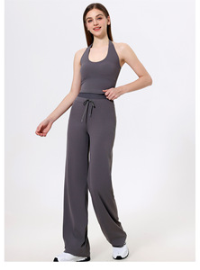 Haut court de yoga sexy pour femme, dos noué, col en U, rembourré, sans manches, doux et extensible, idéal pour le quotidien, la course et l'entraînement - Product Image 4