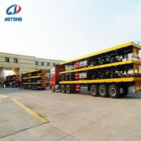Semi-remorque personnalisée de haute qualité chinoise 13.6m 3 essieux 40ft porte-conteneur Van support cargo tracteur à plat