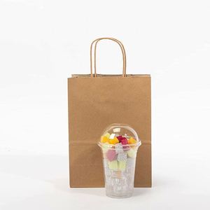 Bolsas de Regalo Pequeñas de Papel Kraft con Asas para Fiestas, Almuerzos Diarios, Boutiques, Tiendas de Comestibles, Bolsas de Compra de Papel Resistentes - Product Image 6