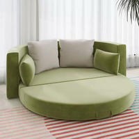 Canapé-lit sectionnel moderne inclinable trois places en tissu, pliable, avec pieds en bois massif, capacité de charge 200 kg, idéal appartement et hôtel