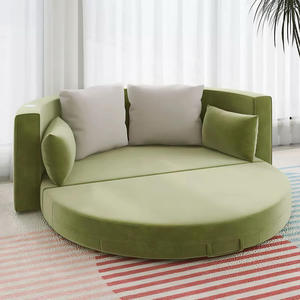 Modern Sectional Fabric <b>Sofa</b> <b>Bed</b> Set Folding in One Piece Solid Wood Legs 200kg Load Capacity for Living Room Apartment Hotel - Product Image 1