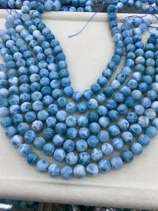 Cuentas de Larimar Naturales - Cuentas Redondas de Piedra Azul Océano de Alta Calidad para la Fabricación de Joyas - Product Image 5