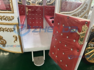 2026 Luxueuse Calèche Royale Dorée du Roi, Calèche Électrique Sans Chevaux pour Visites Panoramiques, Calèche Électrique en Promotion (avec dépôt) - Product Image 2