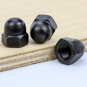 Tuercas hexagonales abombadas de acero al carbono negro / acero inoxidable 304 / 201, zincadas negras, antideslizantes y anticorrosivas, M3-M20, métricas DIN1587 - Product Image 2