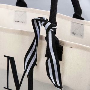 Custom <b>Printed</b> Logo White Canvas Tote Bag with Pocket and Zipper Convenient Shopping Solution - Product Image 2