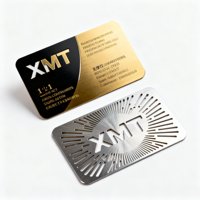 Cartes de visite en métal de qualité supérieure finition miroir or Design de luxe Carte de visite en métal doré galvanisé personnalisée gravée avec code QR