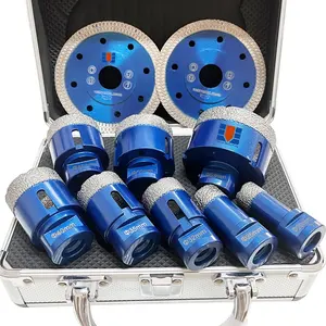 In Stock Hot Sale Brazed Diamond Hole Saw Kit Diamond Bit Drill Set Braze High-Quality Diamond Crown For Ceramic Tiles