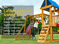 Structure de jeu extérieure en bois pour enfants, balançoire personnalisable, structure de jeu pour parc, école, garantie 5 ans