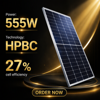 Panneau solaire Muloyal 555W HPBC HJT à double vitrage, technologie BC, efficacité cellulaire de 27 %, modules 1500V, toiture commerciale