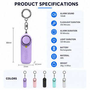 Alarma Personal Annes PA200 de 130dB, Dispositivo de Autodefensa Recargable con Llavero - Product Image 1