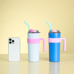 EVERSHINE <span class=keywords><strong>Tasse</strong></span> isotherme sous vide en acier inoxydable 20/30/40oz, 12-24h, écologique, portable pour l'extérieur et la voiture, avec poignée et paille - Product Image 1