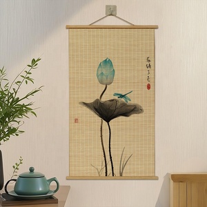 Hiện đại trừu tượng trang trí tre cuộn tường nghệ thuật in treo Hulu bầu trang trí nhà - Product Image 4