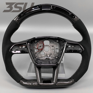 พวงมาลัยคาร์บอนไฟเบอร์สำหรับ Audi A6 <span class=keywords><strong>A7</strong></span> S6 S7 C8 พร้อมงานฝีมือประณีต อะไหล่รถยนต์ ปรับแต่งพวงมาลัย - Product Image 1