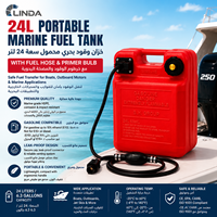 Tangki Bahan Bakar Bensin Antistatik HDPE 24L 2 Tak Linda Yamaha Baru dengan Selang untuk Penggunaan Perahu Tes Profesional