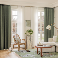 Cortinas de lujo suaves decoración de sala de estar cortinas de rejilla de grado de Color sólido moderno para el hogar
