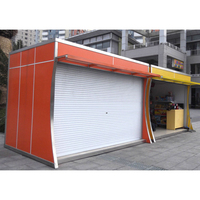 Kiosque mobile préfabriqué avec volet roulant, structure en aluminium, stand de vente extérieur, conteneur mobile en acier, kiosque à café