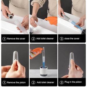 PP TPR Soft Plastic Toilet Cleaning <b>Brush</b> Liquid Soap Dispenser Bathroom <b>Brush</b> Cleaner Toilet <b>Brush</b> With Soap Dispenser - Product Image 6