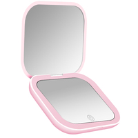 Dropshipping Agent 2025 Portable Petite Mini Vanity Table Pliante Led Lumières Main Poche Maquillage Miroir pour Femmes Cadeau