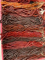 Vente en gros de perles d'agate rouge ancienne en forme de petite colonne perles d'agate rouge perles de pierre en vrac perle d'anneau