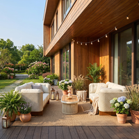 Ensemble de meubles de salon de jardin en rotin Meiqi, moderne et luxueux, résistant à l'eau, en osier PE, pour salle à manger, hôtel, patio, salon, combinaison de canapés
