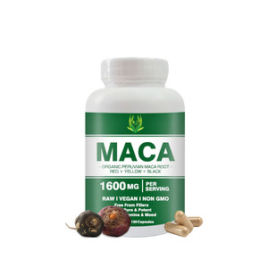 Cápsulas de raíz de Maca orgánica de marca personalizada para impulsar el equilibrio energético, hormonas, potenciadores de la salud naturales - Product Image 1