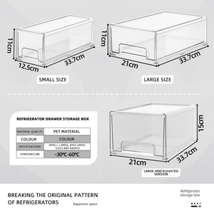 Organizador de Refrigerador, Cajones Organizadores de Alimentos para Cocina, Organizador de Alimentos de Grado Alimenticio para <span class=keywords><strong>Congelador</strong></span> - Product Image 5