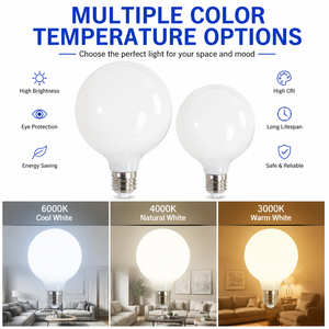 <span class=keywords><strong>Ampoule</strong></span> LED Globe Vintage en Verre Dépoli Blanc Lait G45 G50 G60 G80 G95 G125 G150 7W 8W 9W 12W <span class=keywords><strong>15W</strong></span> pour Éclairage Intérieur Domestique - Meilleures Ventes - Product Image 4