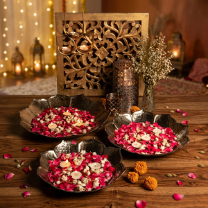 Premium Brass Flower Urli Metal Handmade Eco-Friendly Durable Waterproof Candle Holder Bowl Diwali Home Decor Festive - Product Image 4