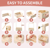 Panier de rangement pour vêtements de bébé avec poignée et balançoire, grande capacité, en bois, pour fête prénatale et placard