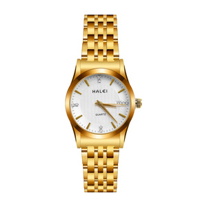 Reloj de Cuarzo de Acero Inoxidable para Mujer HALEI con Visualización de Fecha, Esfera Analógica, Caja Redonda de 30 mm, Elegante Reloj de Pulsera de Moda - Product Image 5