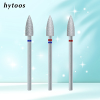 HYTOOS Embouts de ponceuse à ongles diamantés à revêtement chromé 4,5 mm, grand cône, pour nettoyage des cuticules russes, élimination des peaux mortes, outil de préparation pour manucure