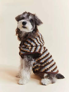 Chien de compagnie automne/hiver Polyester vêtements doublé de laine épaissi sans manches rayé gilet pour Schnauzers gris carlins et teckels - Product Image 5